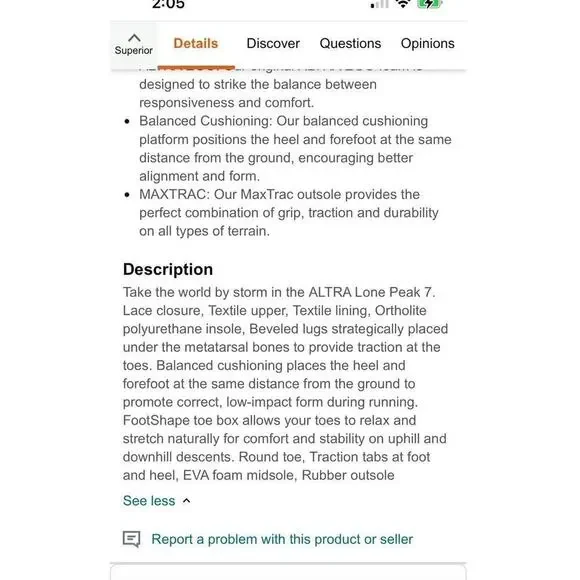 Altra Men’s Navy Blue Lone Peak 7 Trail Running Shoes / Size-11.5 - Picture 11 of 16